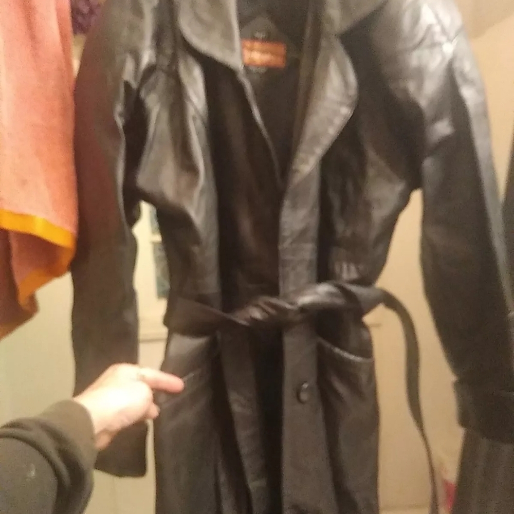 Worthington Misses Long Leather  Size Large Vintage Y2k 1990s Nice